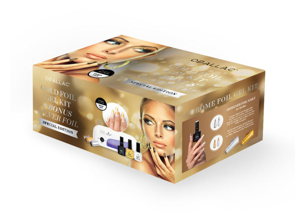 Load image into Gallery viewer, Deluxe Gel Kit with Gold + Silver Foil Transfer
