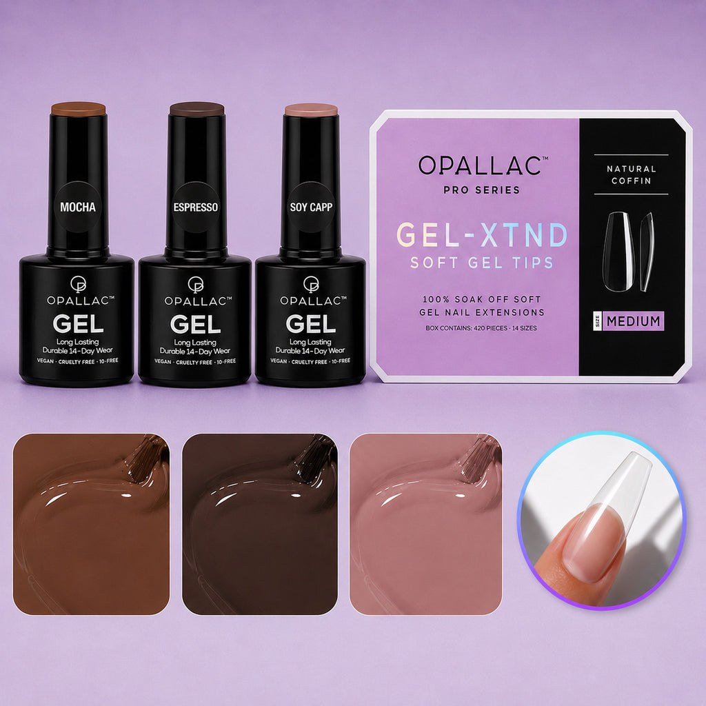 Load image into Gallery viewer, Mocha Nails Kit - Gel-XTND + Shades Bundle
